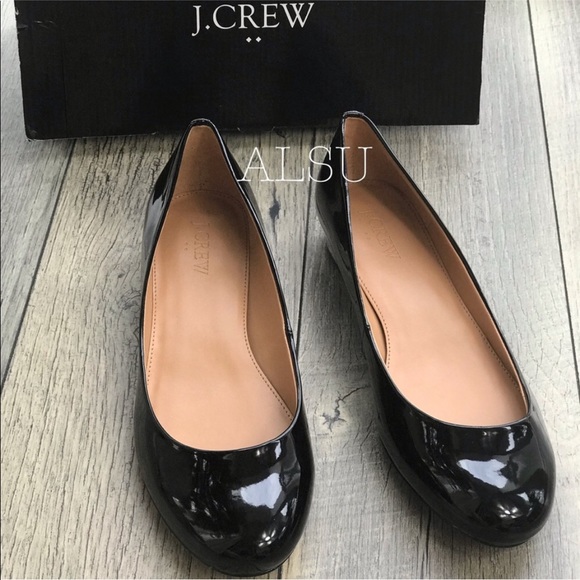J.CREW Patent Balet Mirror Heel Flats Black W AUTH - Picture 4 of 8